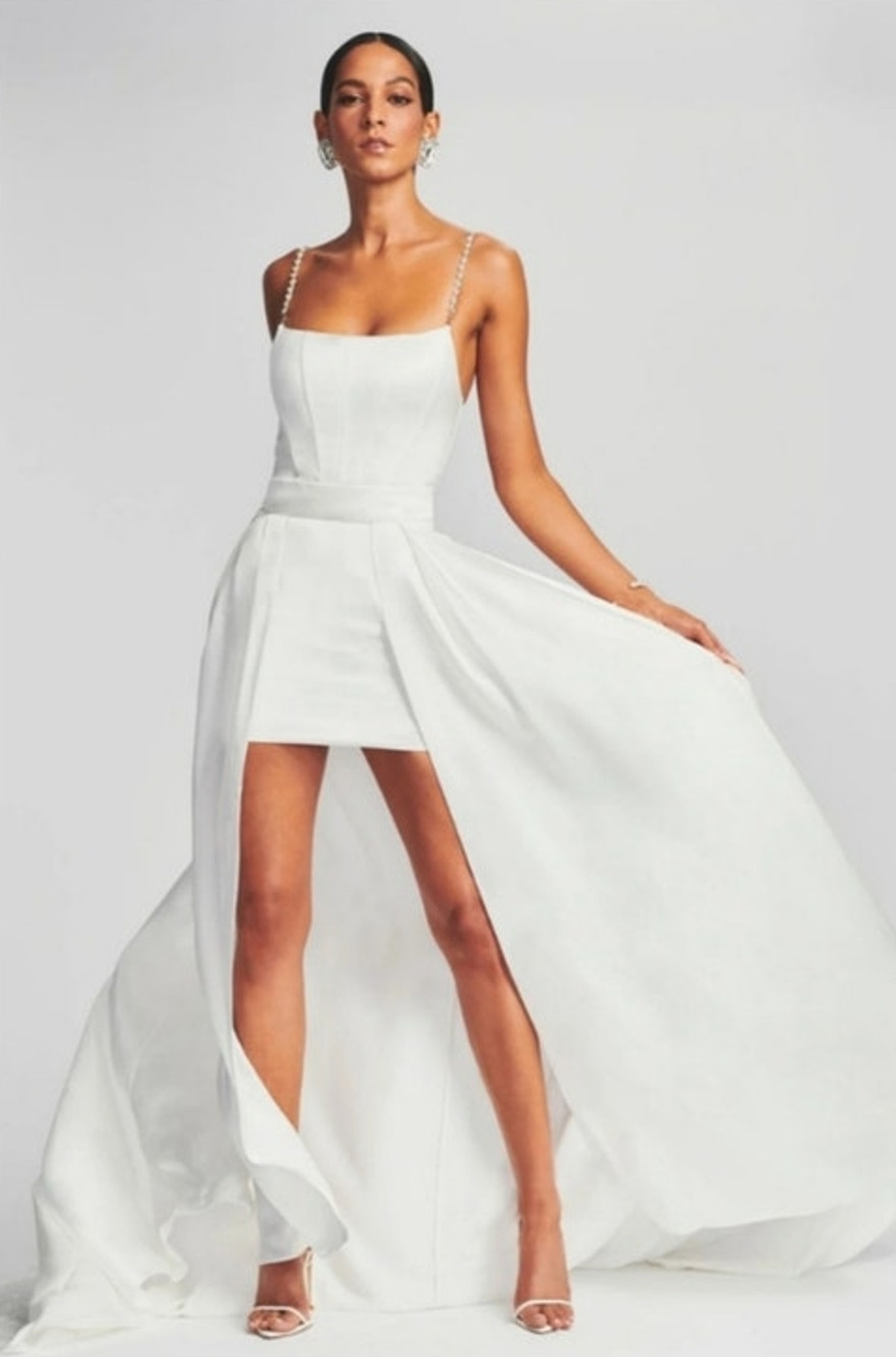 Retrofete White Train for Evalina Dress Size Large *Train Only* Bridal Bride